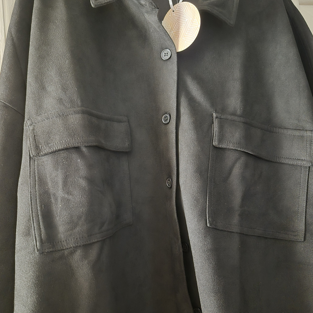 🆕Black Women's suede Cloth shirt/jacket - Picture 7 of 11